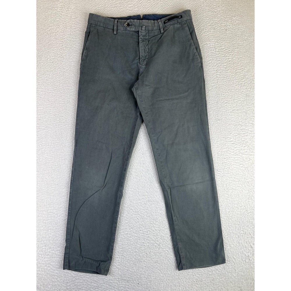 PT01 Cotton Cashmere Pants Mens 30x29 Gray Slim Fit Chino Casual Dress